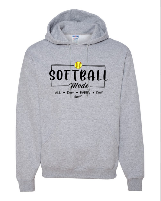 Softball Mode/Black – Gray Hoodie