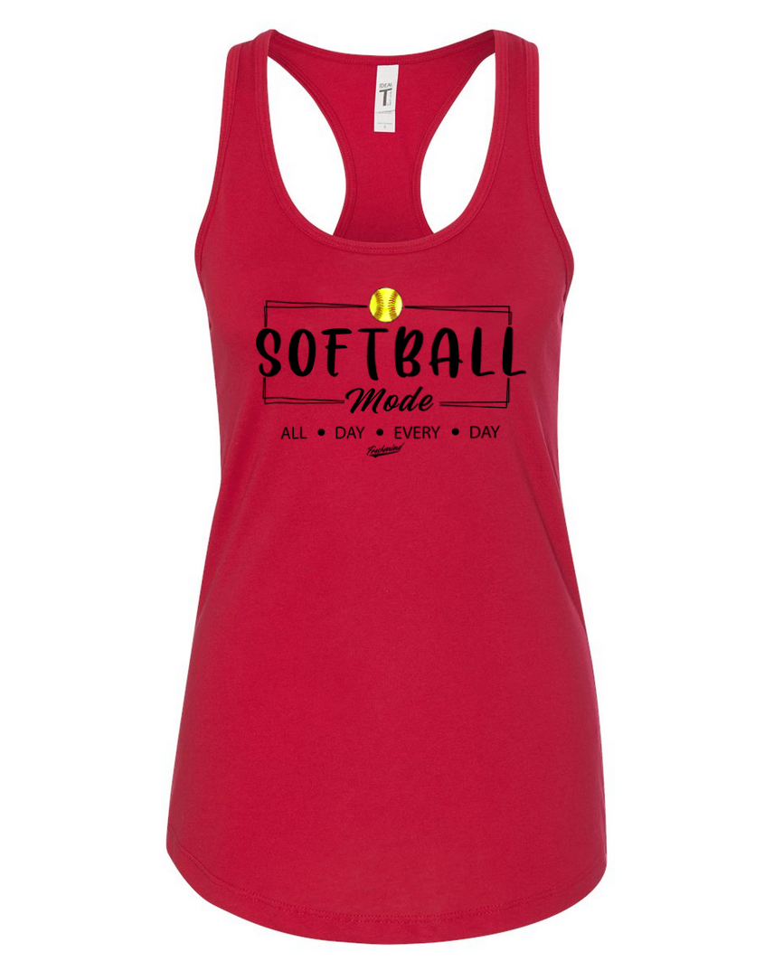 Softball Mode/Black – Red Tank Top