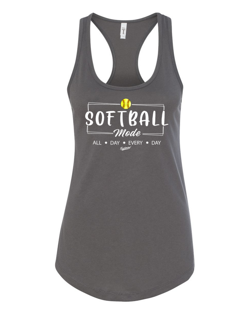Softball Mode/White – Dark Gray Tank Top