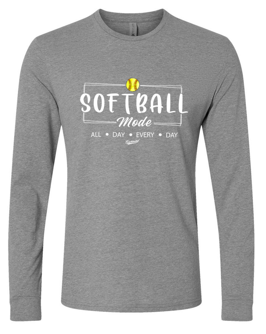 Softball Mode/White – Gray Long Sleeve