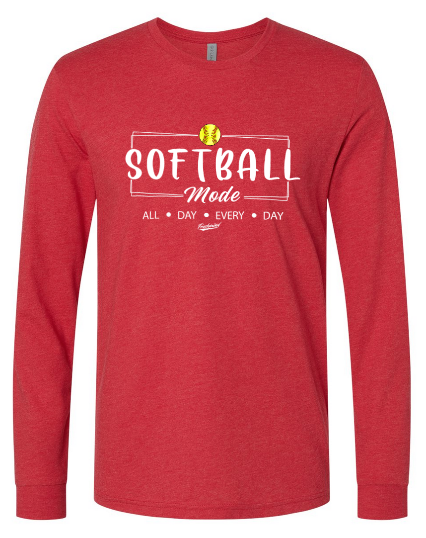 Softball Mode/White – Red Long Sleeve
