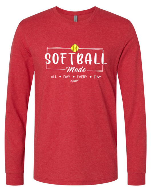 Softball Mode/White – Red Long Sleeve