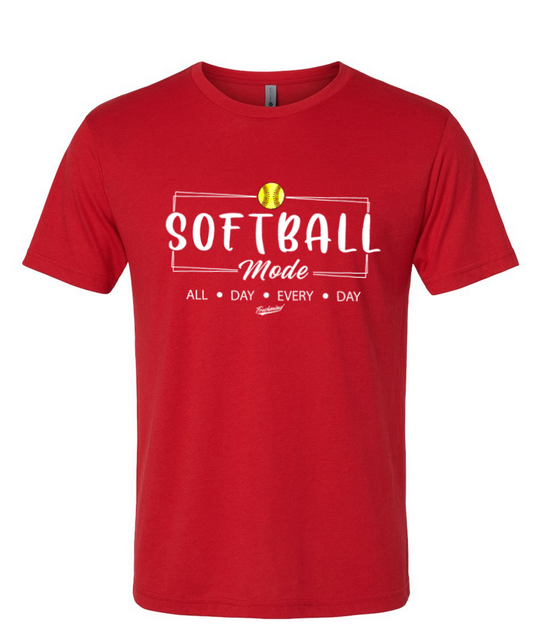 Softball Mode/White – Red T-Shirt