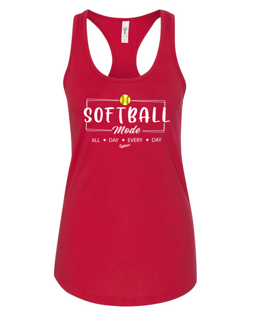 Softball Mode/White – Red Tank Top