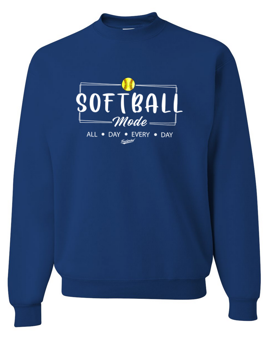 Softball Mode/White – Royal Crewneck
