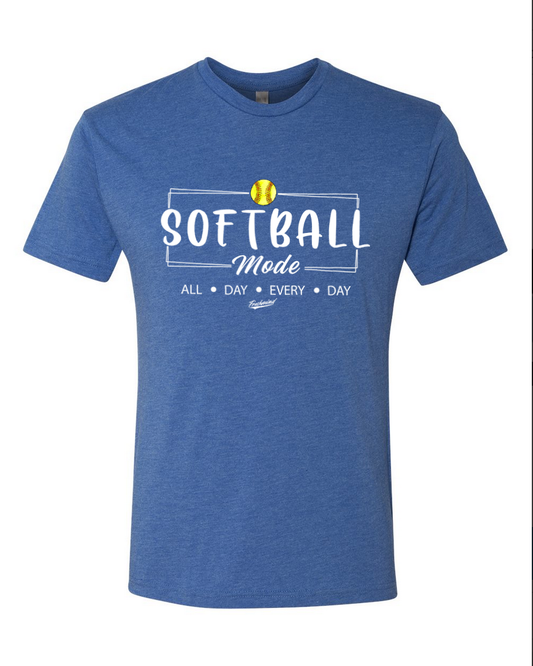Softball Mode/White – Vintage Blue T-Shirt