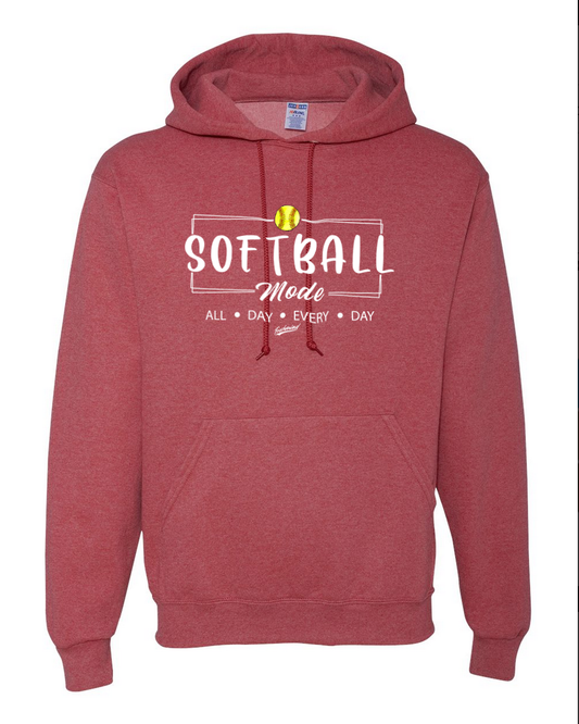 Softball Mode/White – Vintage Red Hoodie