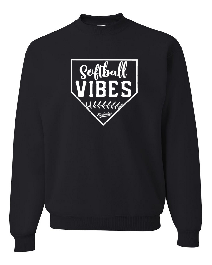 Softball Vibes – Black Crewneck
