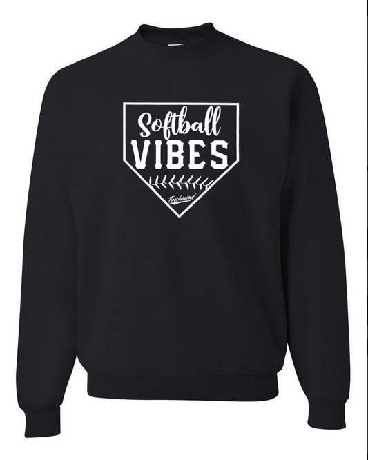 Softball Vibes – Black Crewneck
