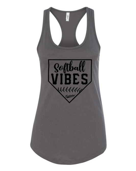Softball Vibes/Black – Dark Gray Tank Top