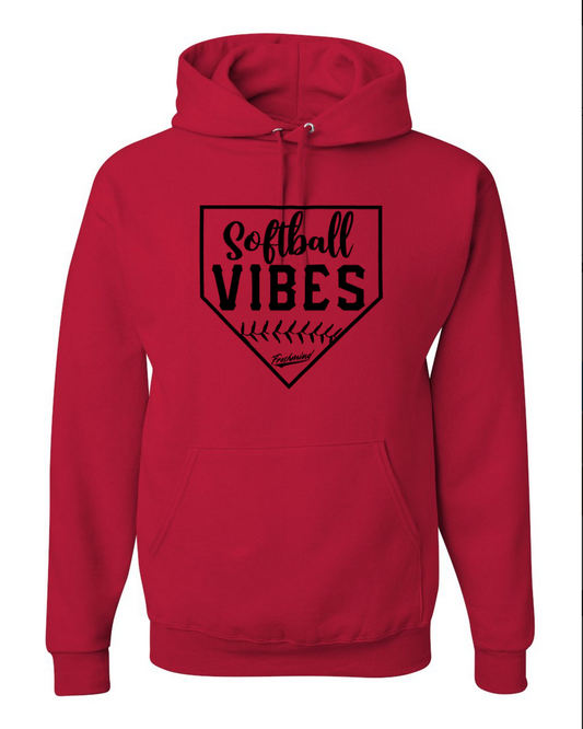 Softball Vibes/Black – Red Hoodie