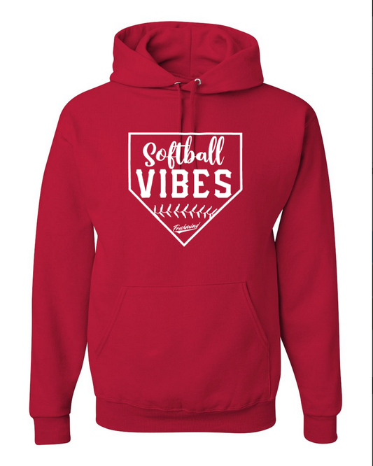 Softball Vibes/White – Red Hoodie