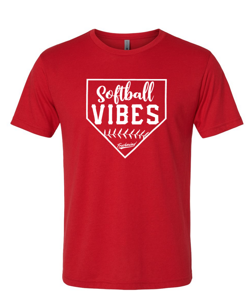 Softball Vibes/White – Red T-Shirt