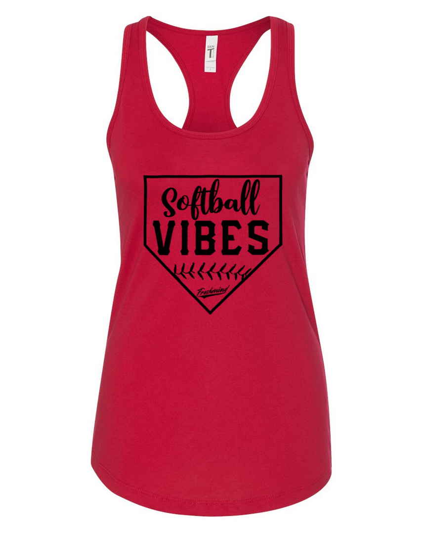 Softball Vibes/Black – Red Tank Top