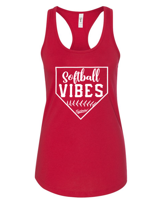 Softball Vibes/White – Red Tank Top