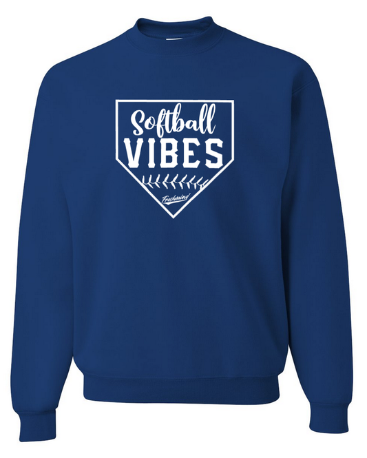 Softball Vibes/White – Royal Crewneck