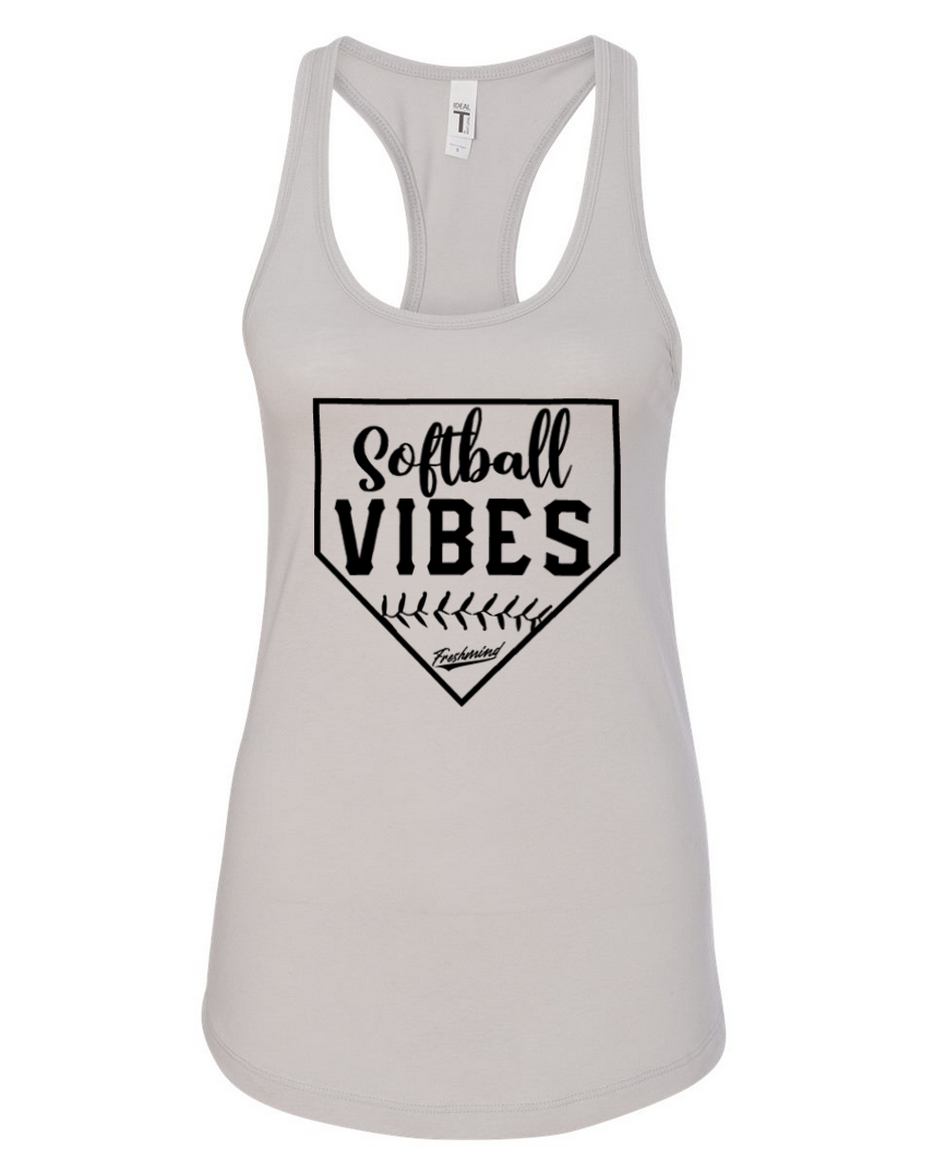 Softball Vibes – Silver Tank Top