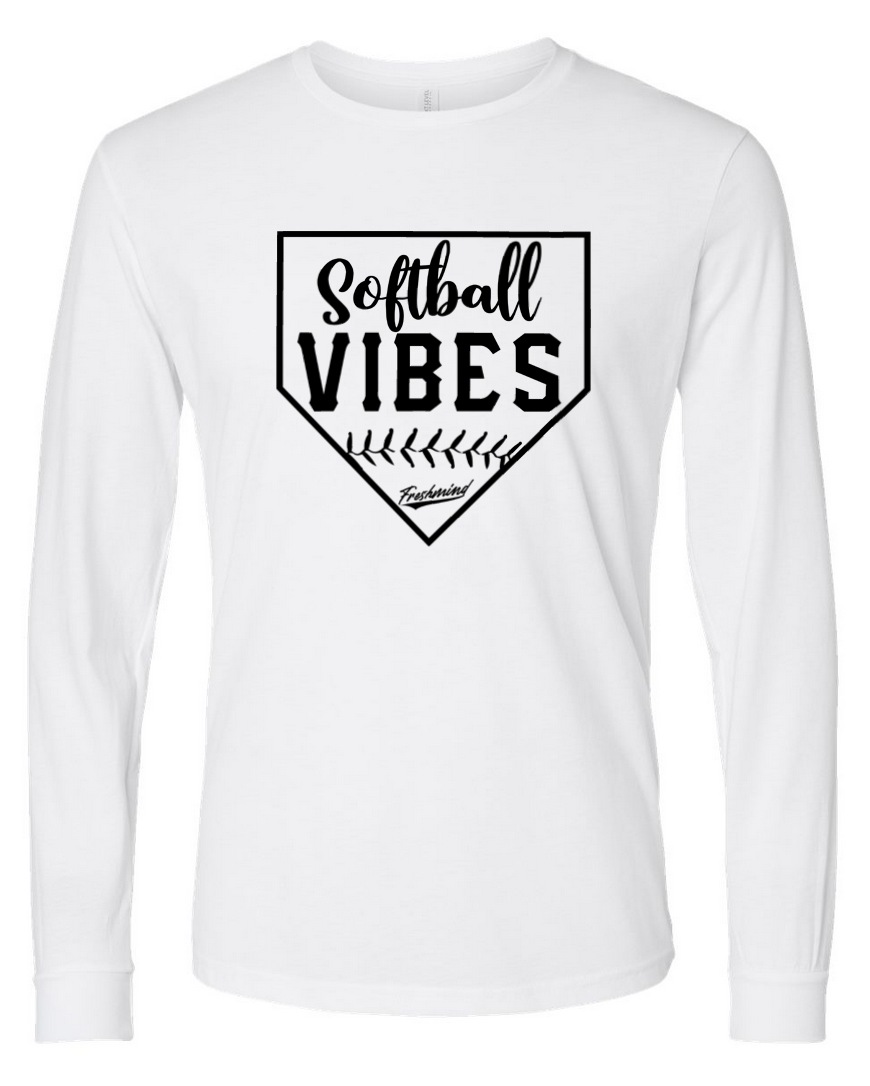 Softball Vibes – White Long Sleeve