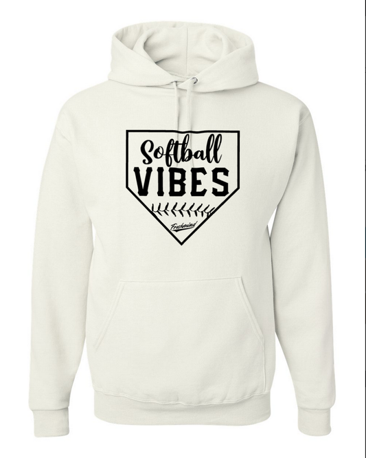 Softball Vibes – White Hoodie