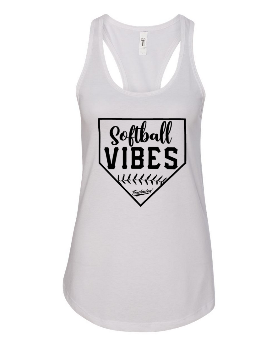 Softball Vibes – White Tank Top