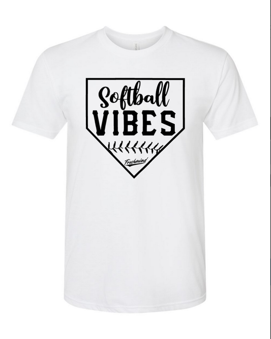 Softball Vibes – White T-Shirt