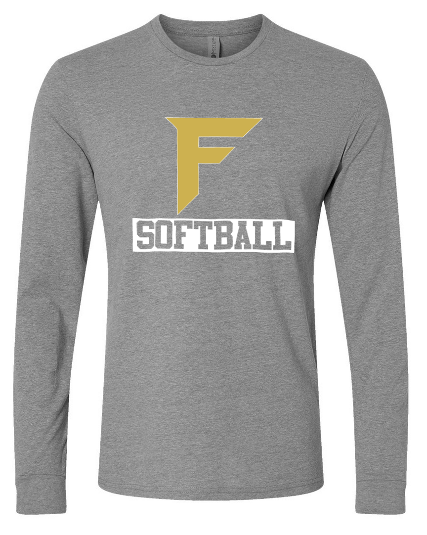 Fury Gold – F Softball/White – Gray Long Sleeve