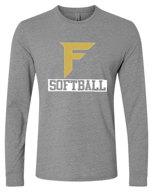 Fury Gold – F Softball/White – Gray Long Sleeve