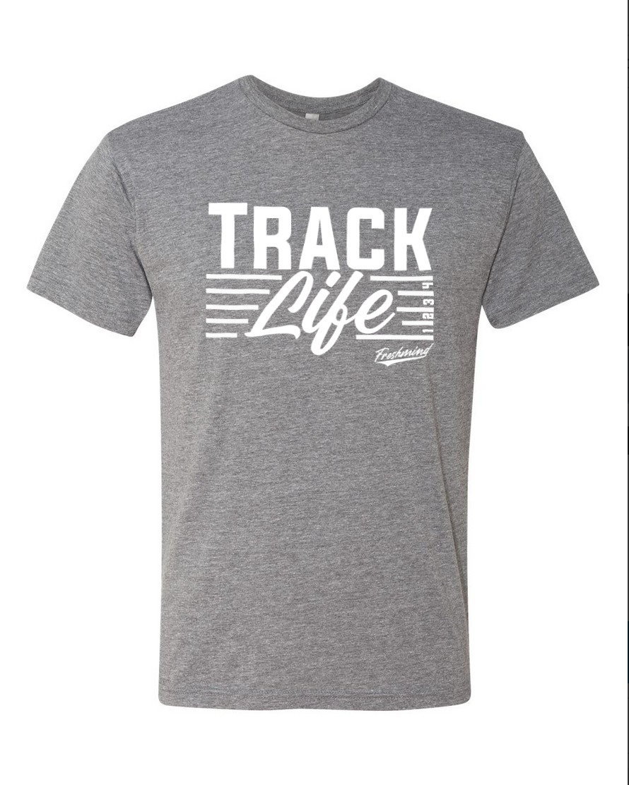 Track Life/White – Gray T-Shirt