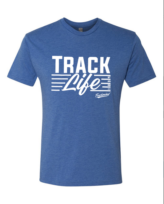 Track Life/White – Vintage Blue