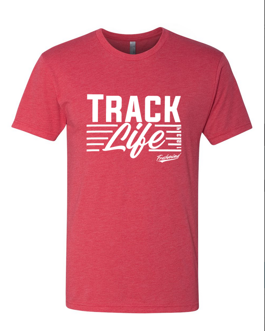 Track Life/White – Vintage Red T-Shirt