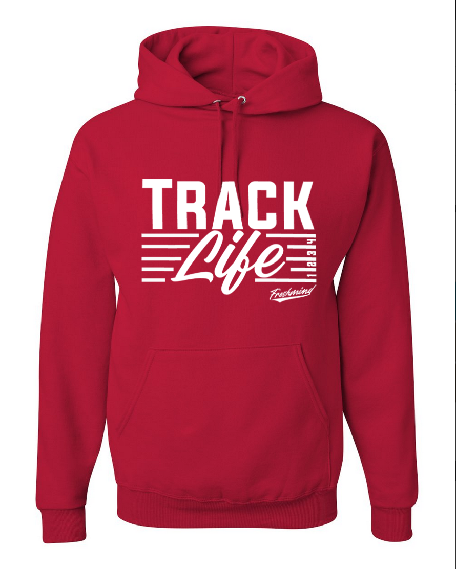 Track Life/White – Red Hoodie