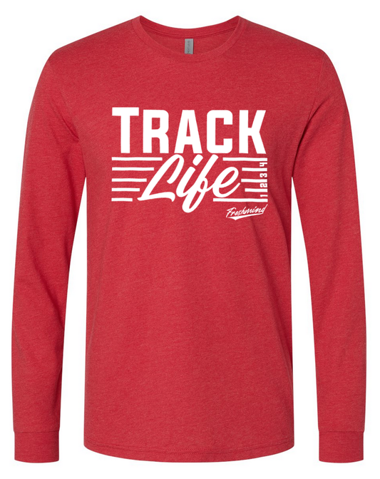 Track Life/White – Red Long Sleeve