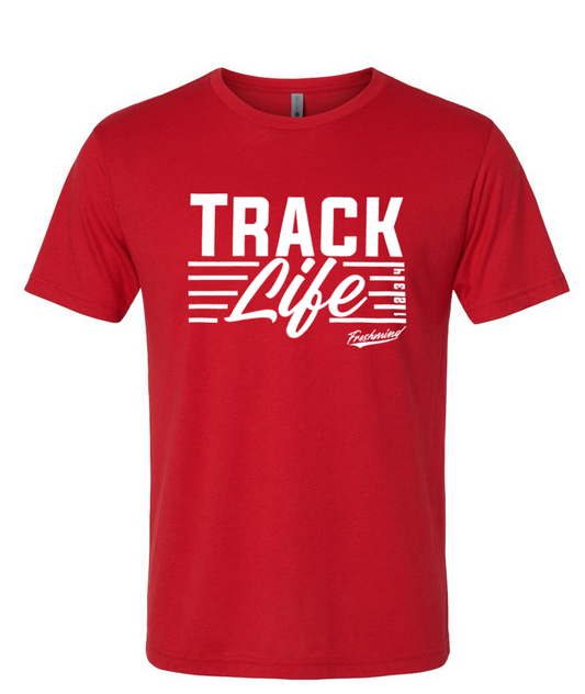 Track Life/White – Red T-Shirt