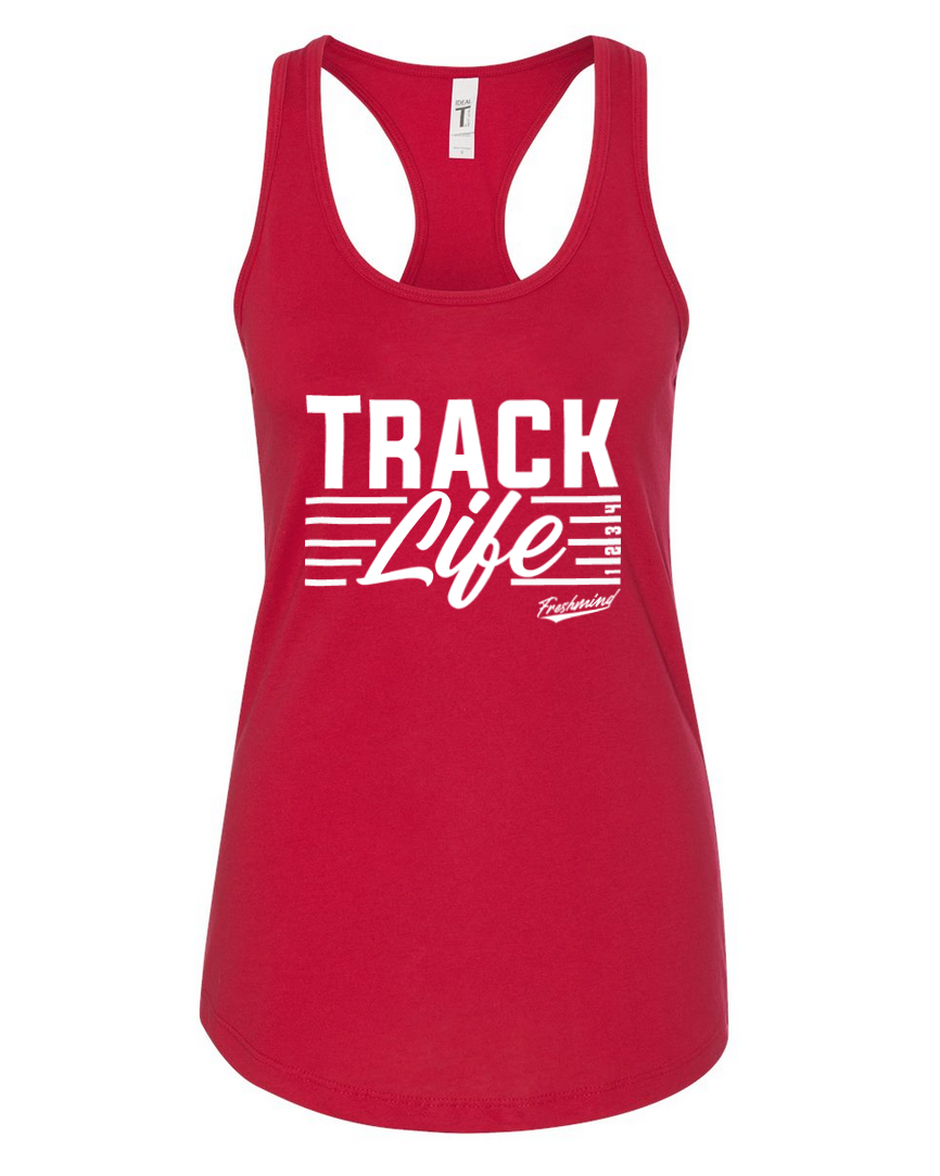 Track Life/White – Red Tank Top