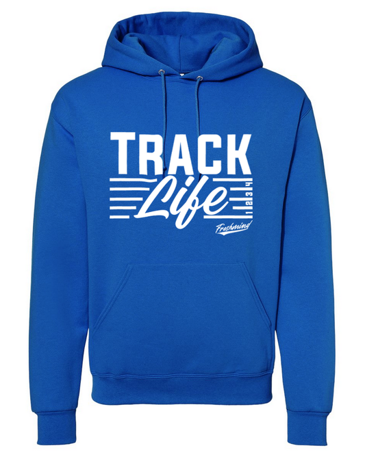 Track Life/White – Royal Hoodie