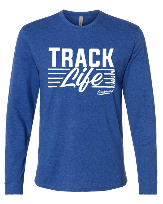 Track Life/White – Royal Long Sleeve