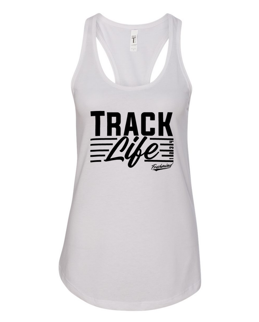 Track Life – White Tank Top