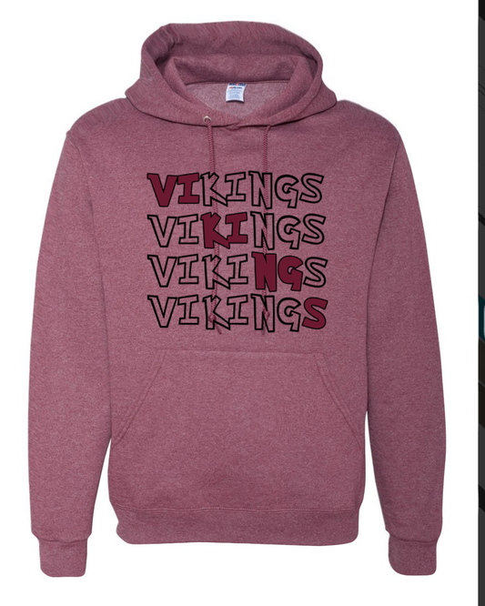 Vikings - Heather Maroon (Black) - Hoodie