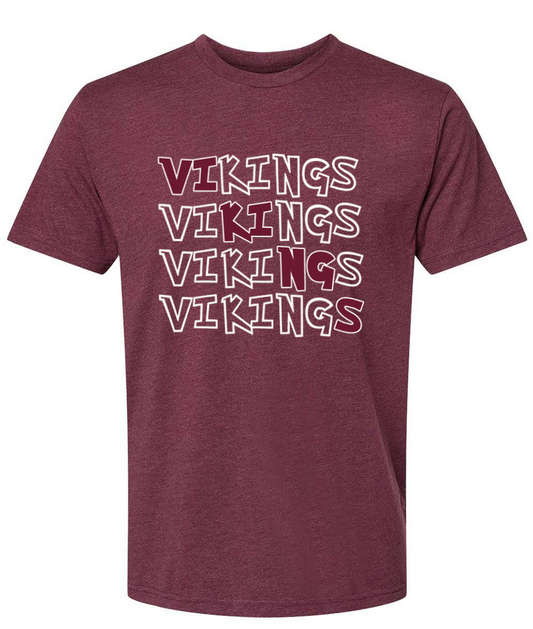 Vikings - Heather Maroon - White T-shirt