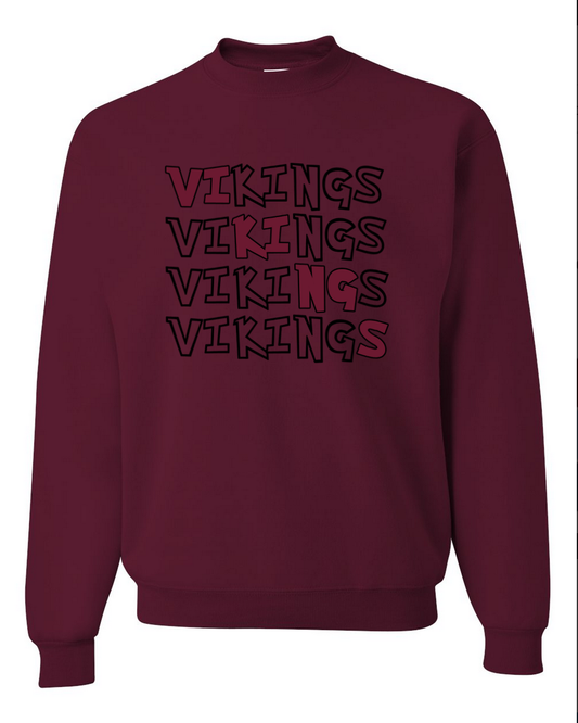 Vikings - Maroon (Black) - Crewneck
