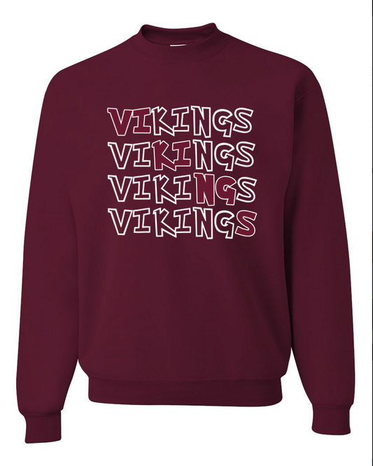 Vikings - Maroon (White) - Crewneck