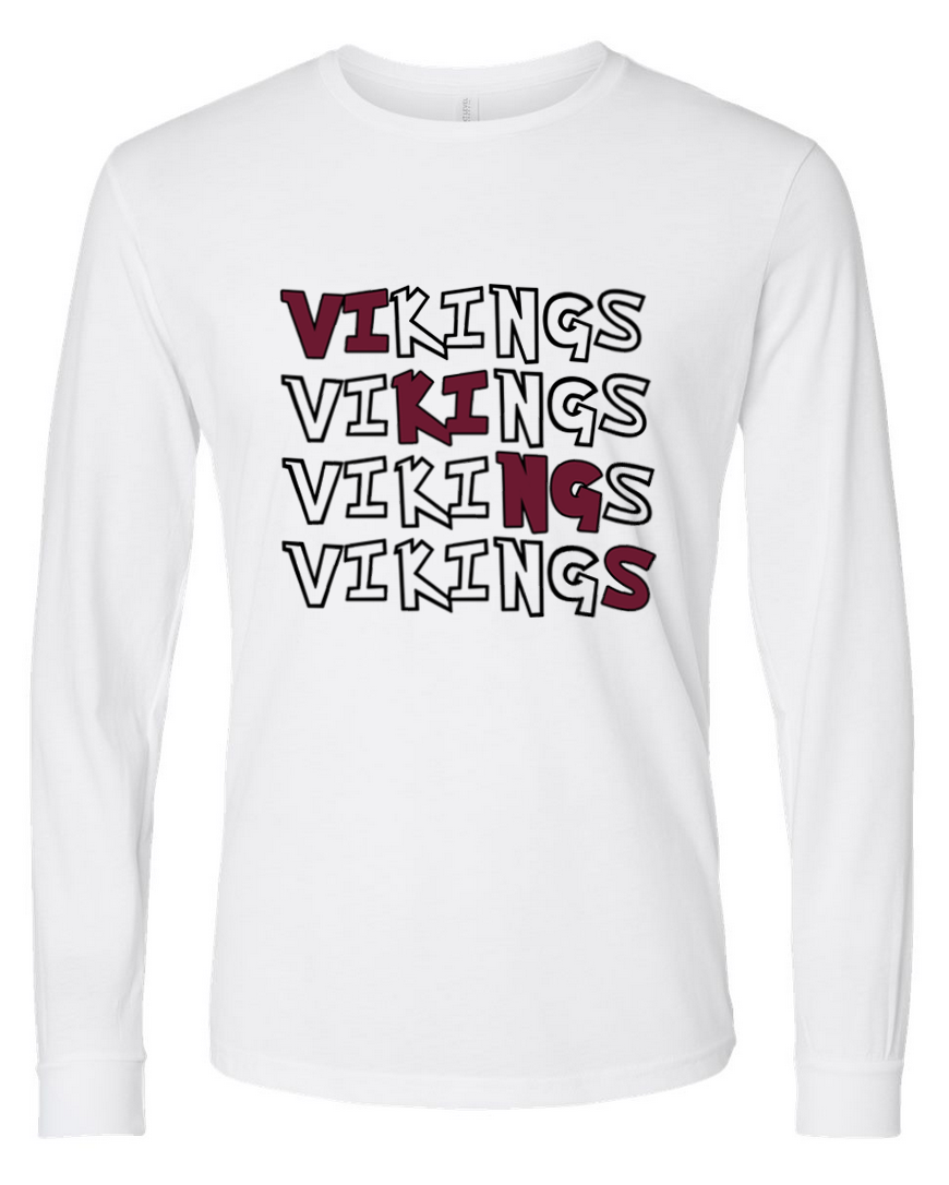 Vikings -White - Long Sleeve Shirt