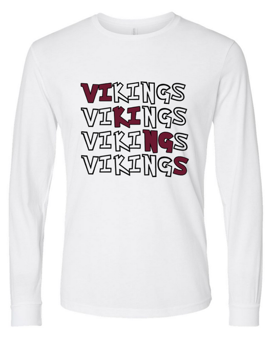 Vikings -White - Long Sleeve Shirt