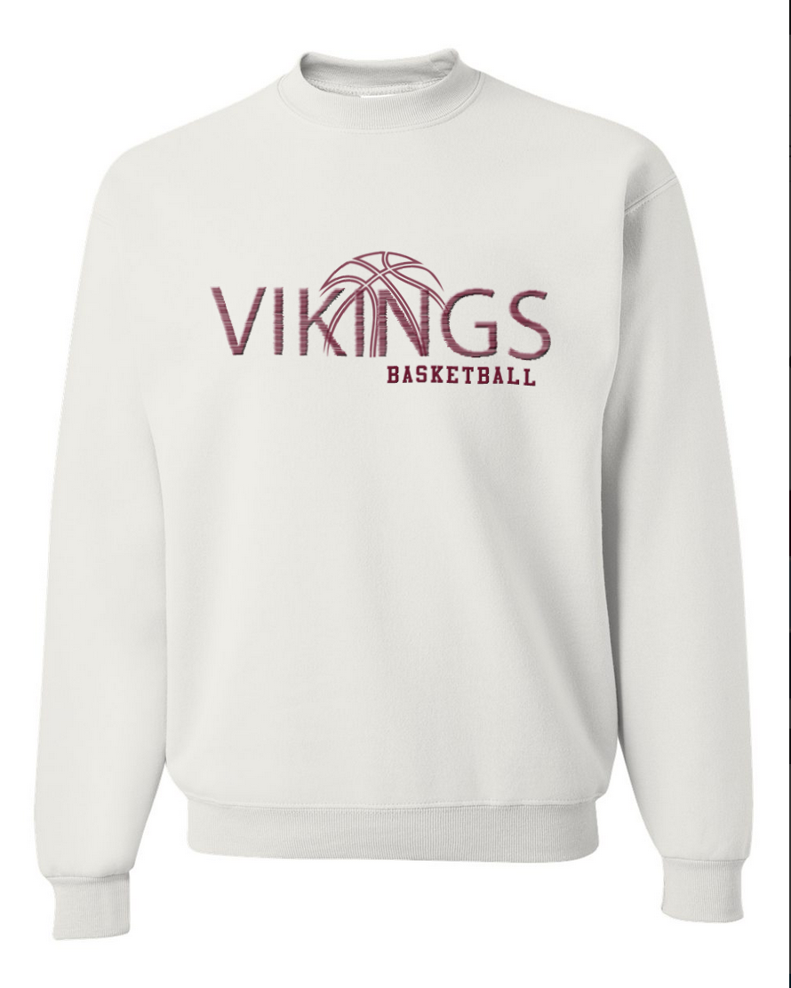 Waverly Basketball – White Crewneck