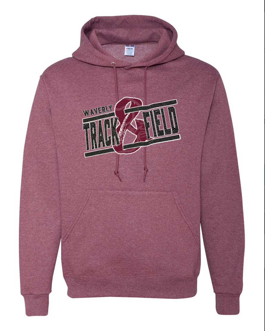 Waverly Track – Heather Maroon Hoodie – Black