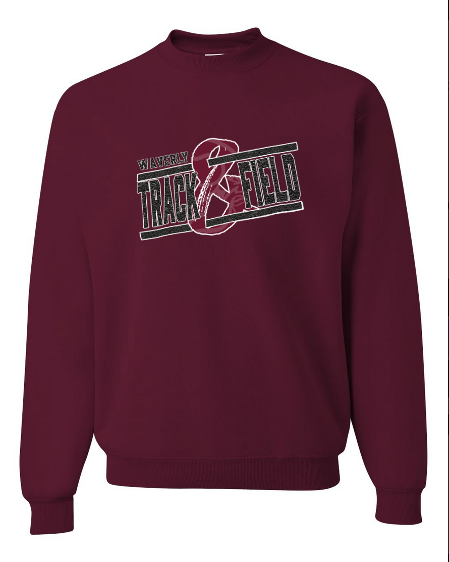 Waverly Track – Maroon Crewneck – Black
