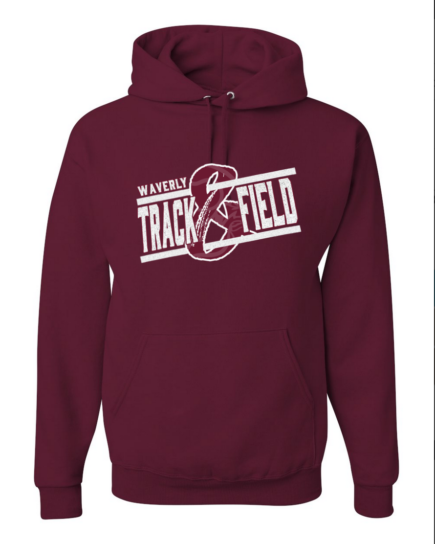 Waverly Track – Maroon Hoodie – White