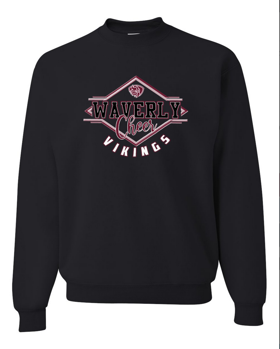 Waverly Vikings Cheer – Black Crewneck
