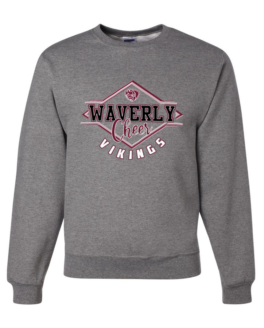 Waverly Vikings Cheer – Heather Gray Crewneck