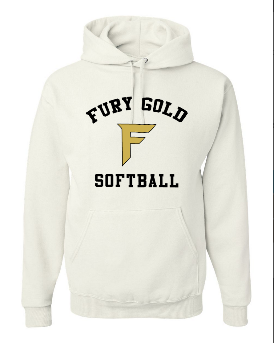Fury Gold - Simple Gold - White Hoodie
